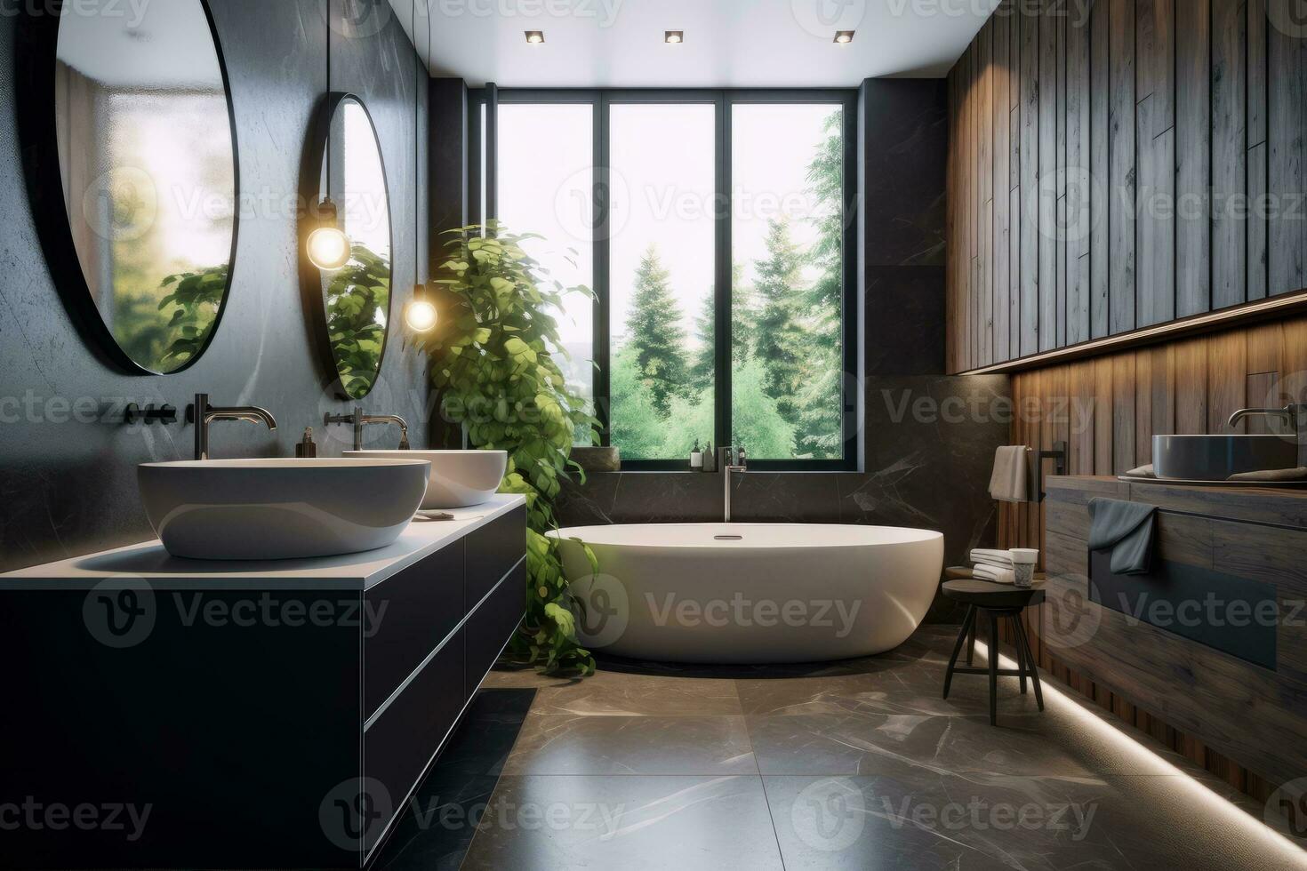 ai generatief foto van een luxe modern ontwerp badkamer