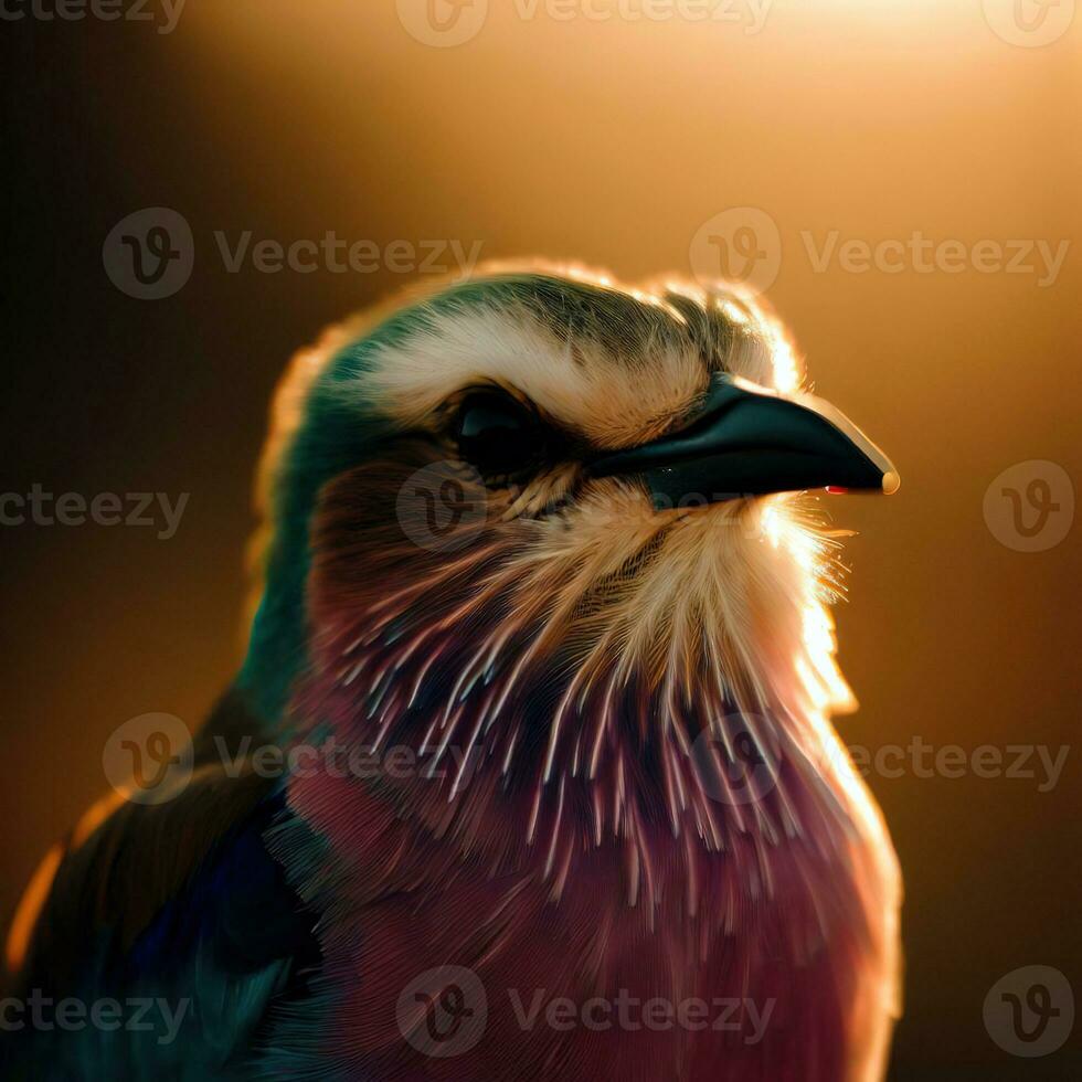 een vogel met een zwart bek en een geel achtergrond ,ai gegenereerd foto