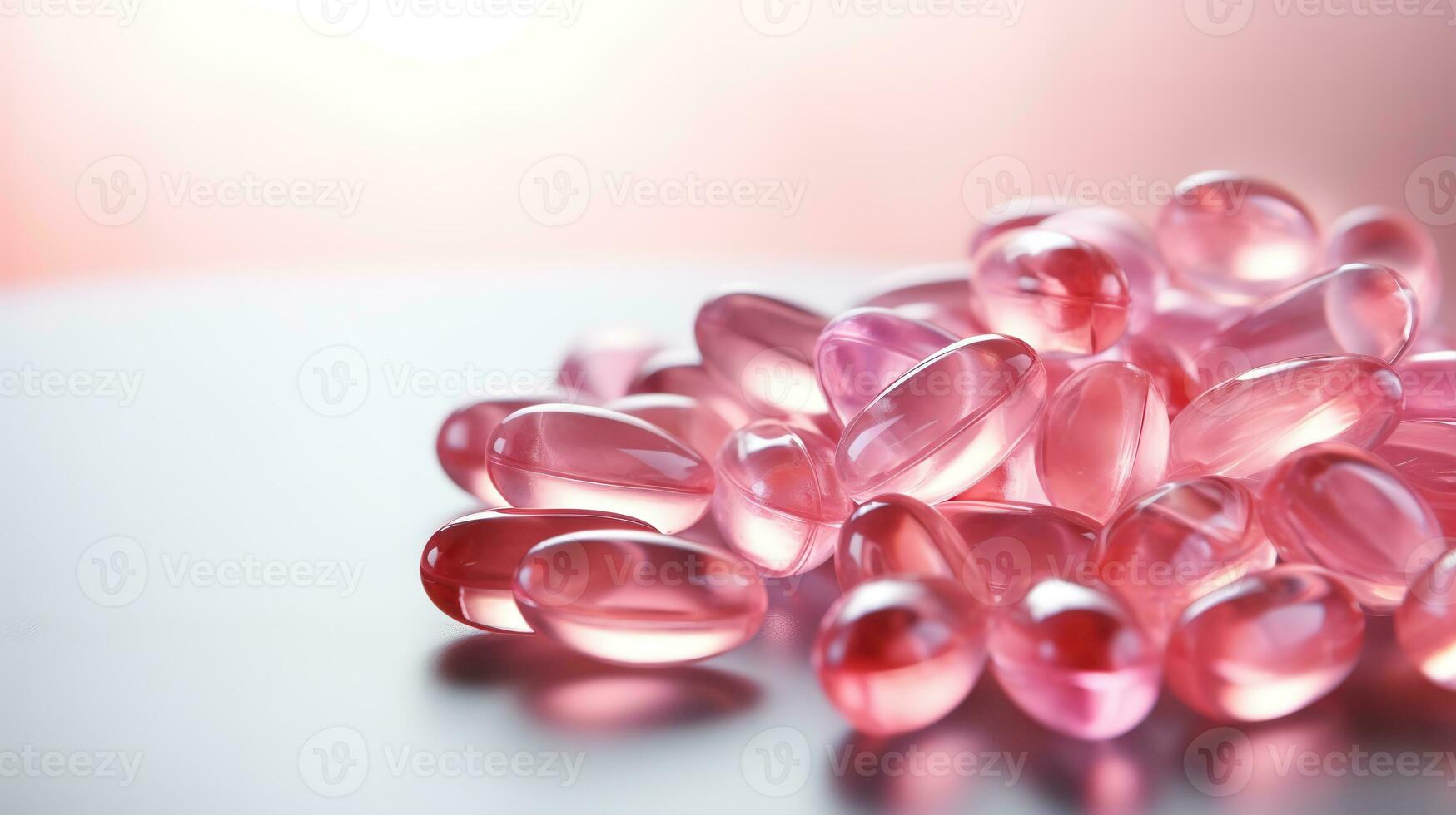 roze transparant vitamines Aan een licht achtergrond foto