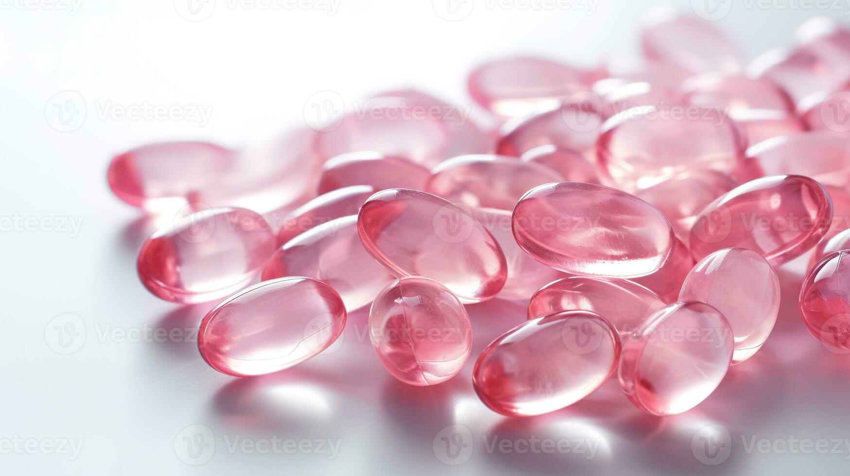 roze transparant vitamines Aan een licht achtergrond foto