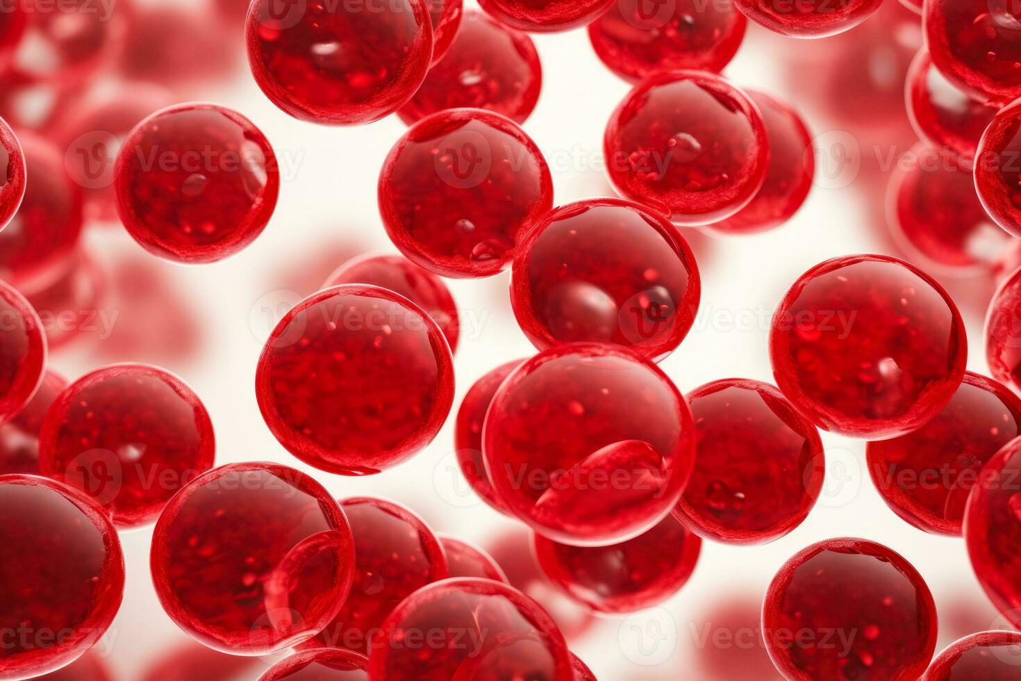 hoog resolutie beeld van menselijk bloed cellen onder microscoop geïsoleerd Aan een wit achtergrond foto