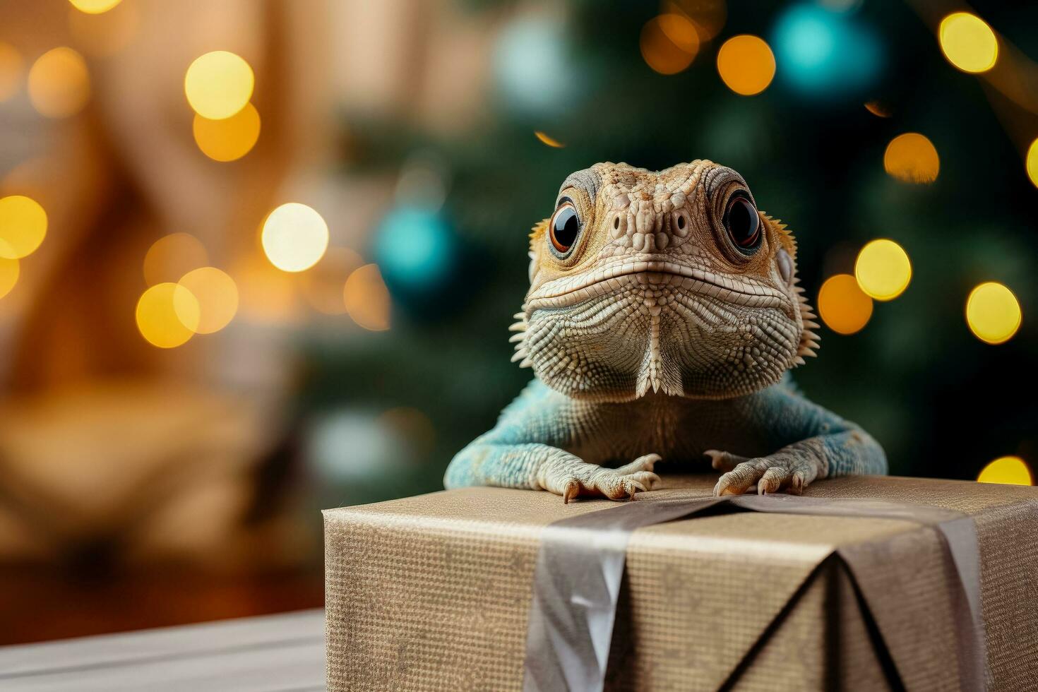 exotisch huisdier Kerstmis cadeaus in minimalistische stijl achtergrond met leeg ruimte voor tekst foto