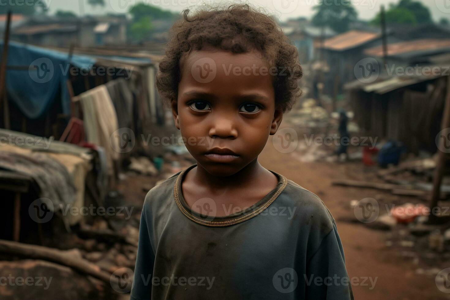 ai generatief afbeeldingen van een kind beeltenis sociaal ongelijkheid in maatschappij foto