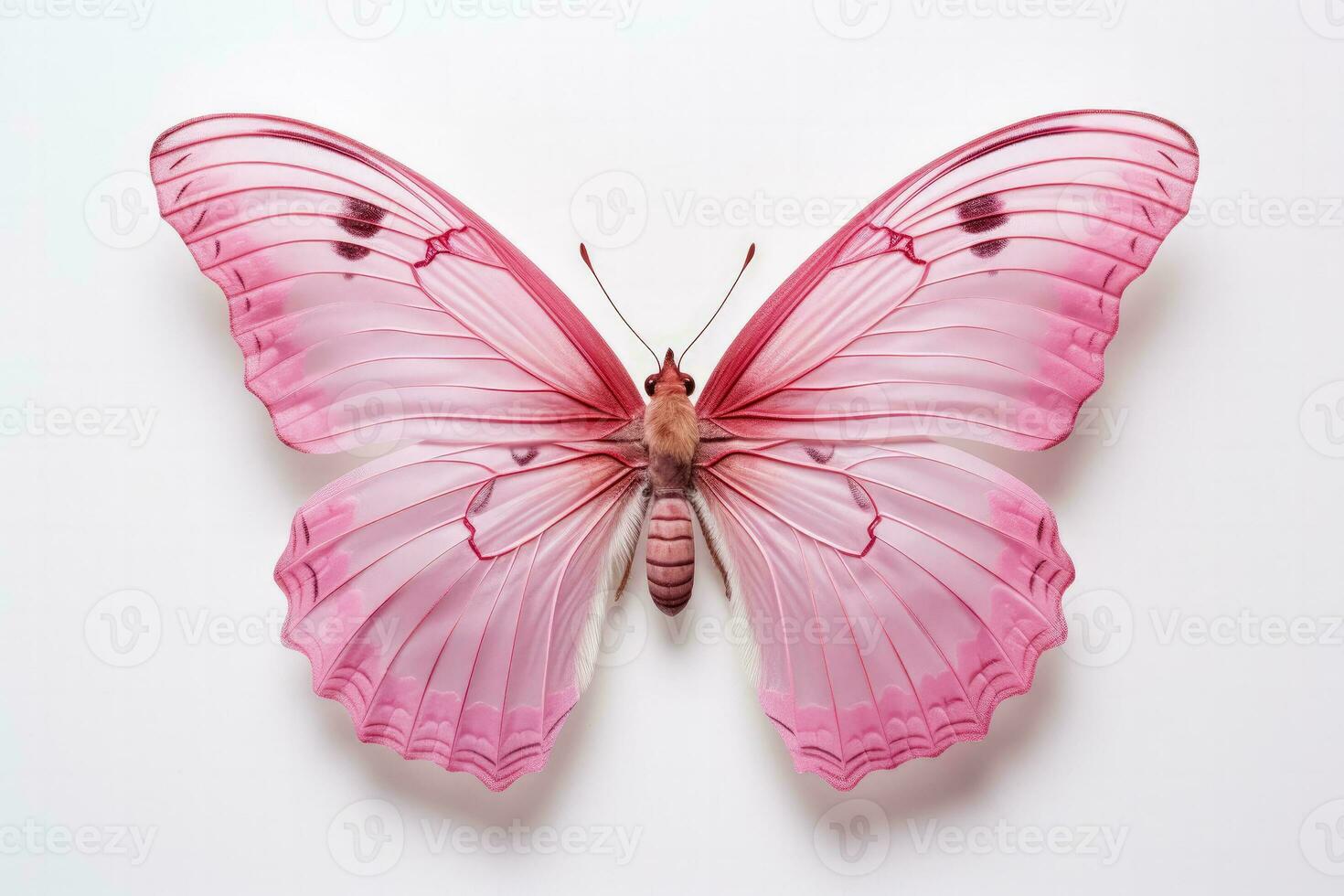 roze vlinder tegen wit backdrop beknopt en sierlijk boeiend foto