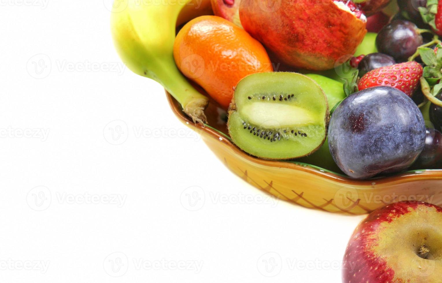 mix van vegetarisch biologisch voedsel fruit foto