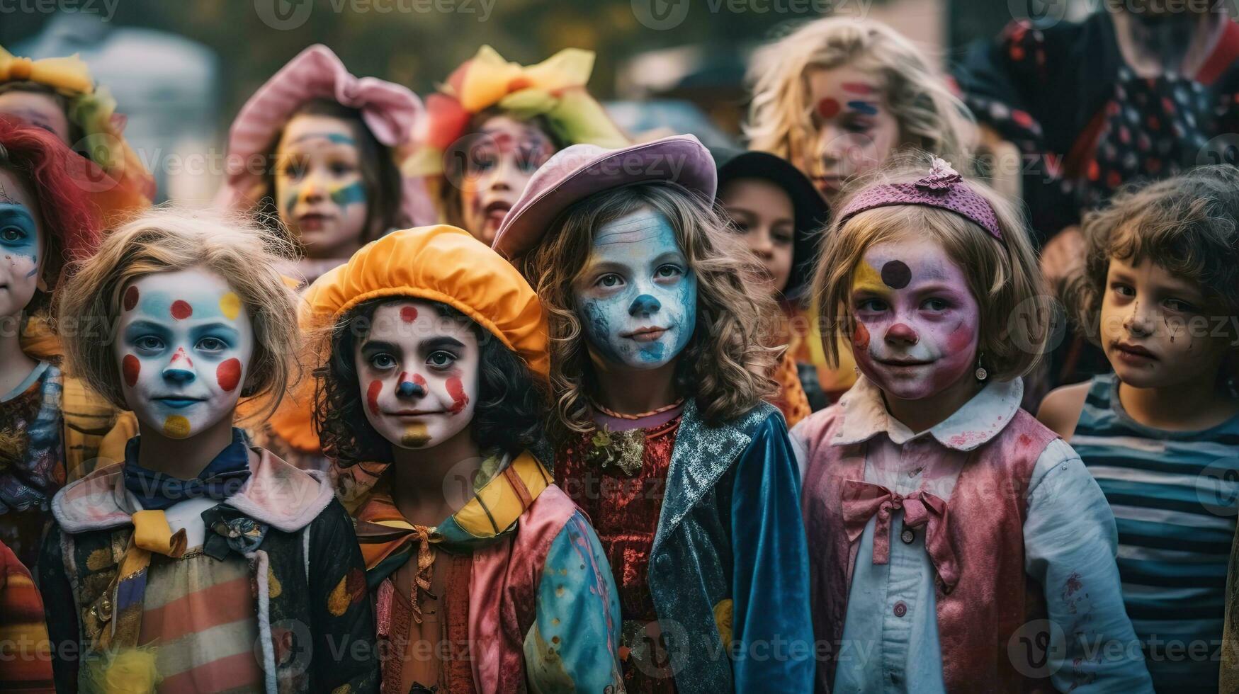 kinderen in kostuum voor halloween. generatief ai foto