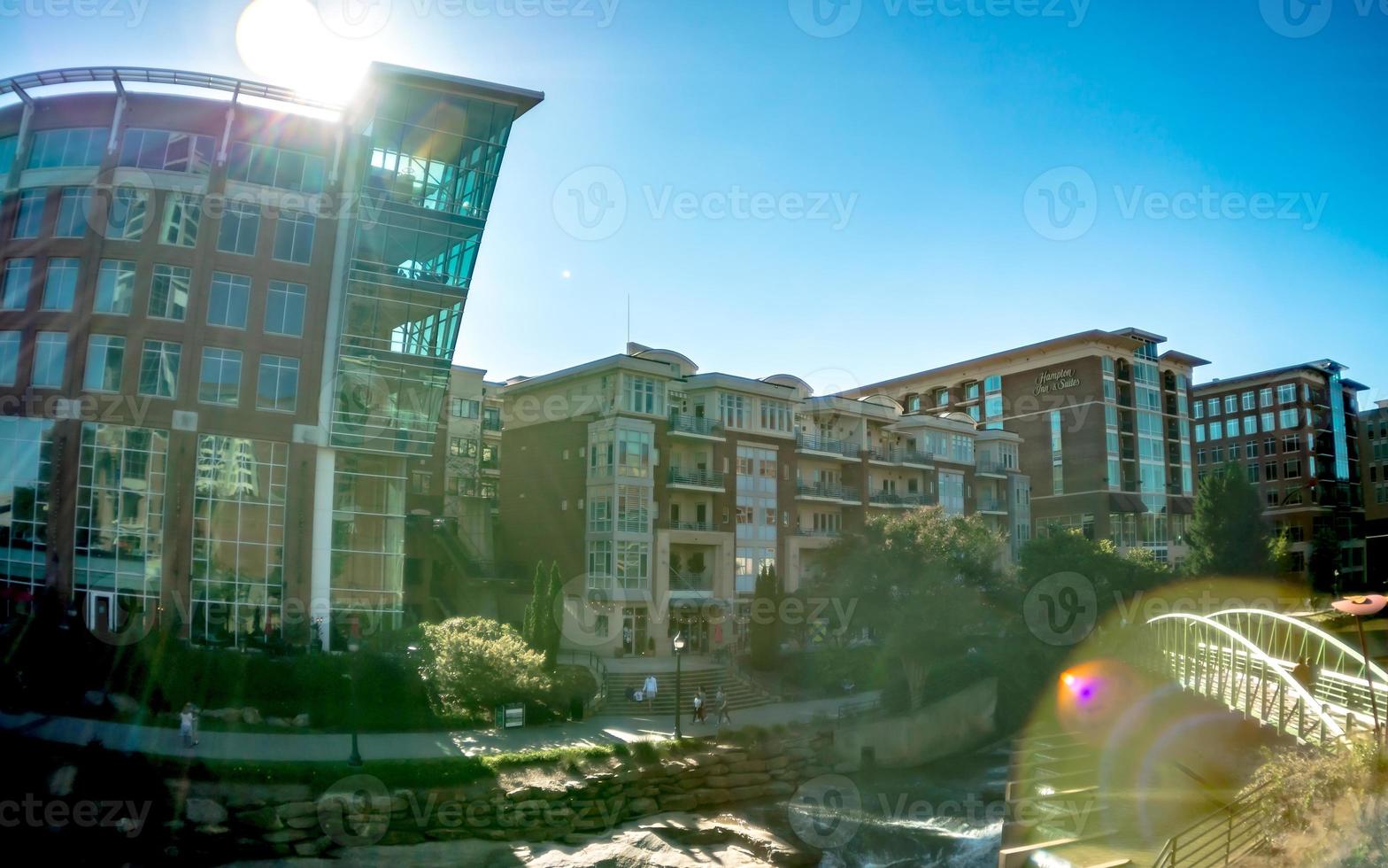 greenville south carolina aan rietrivier in het centrum foto