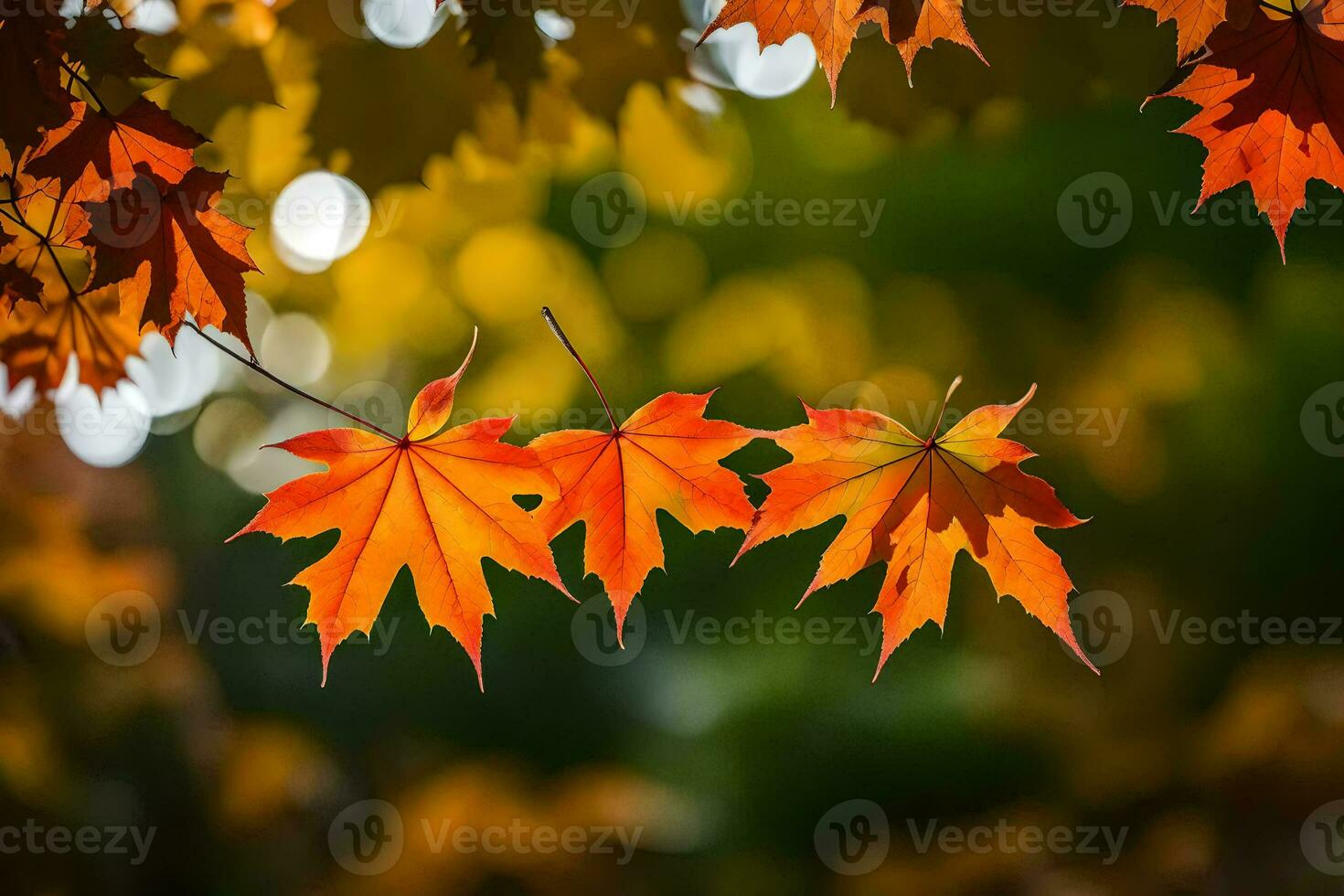 herfst bladeren Aan een boom. ai-gegenereerd foto