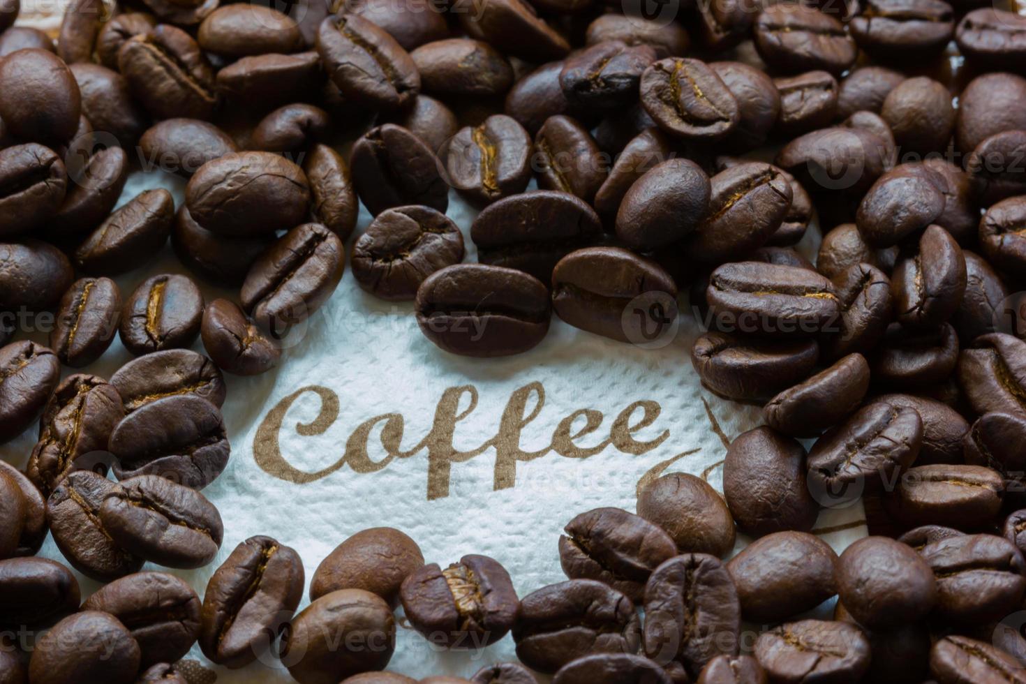 close-up van bruine koffiebonen achtergrond foto