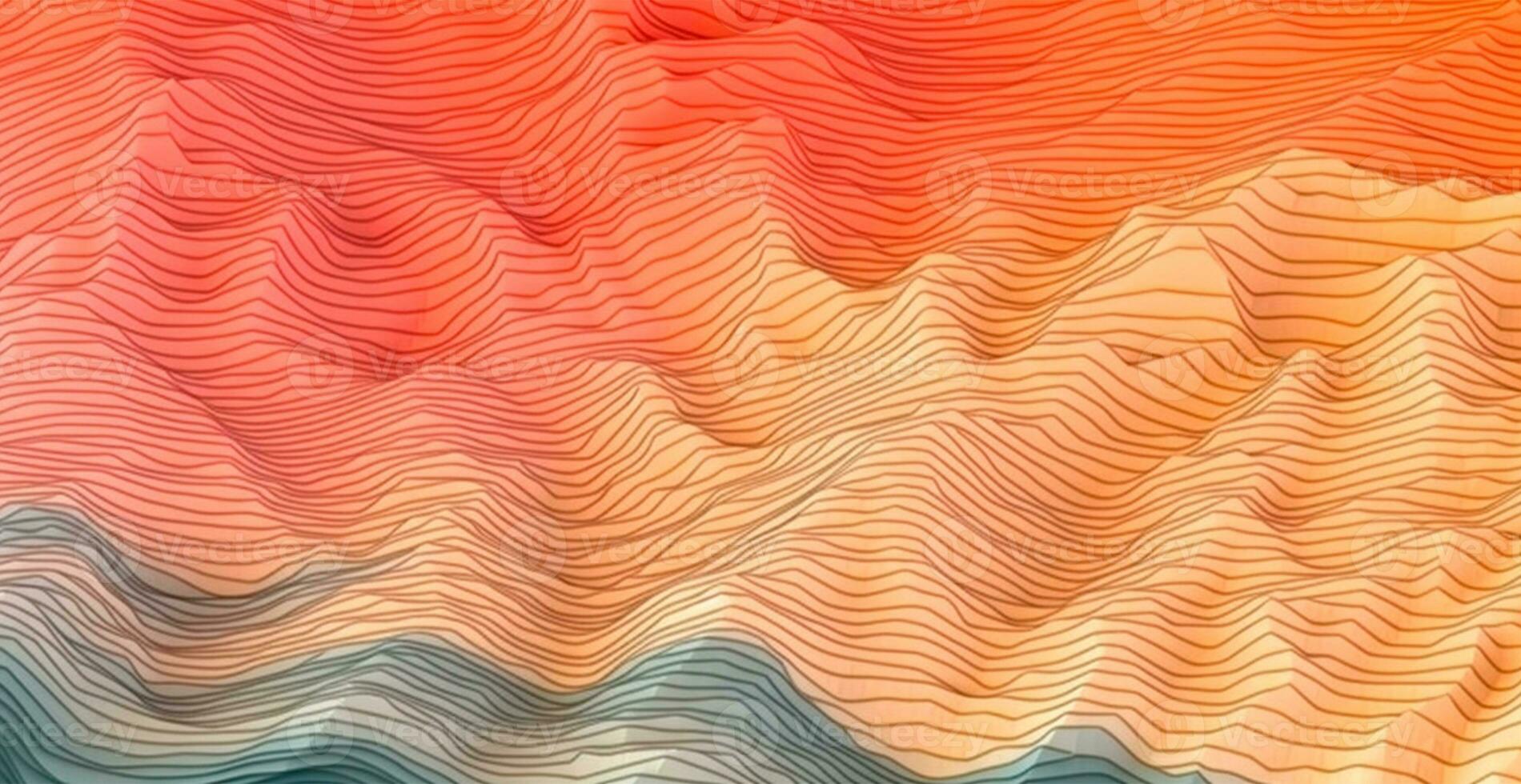 kleurrijk abstract Golf lijnen rennen horizontaal Aan donker achtergrond, digitaal wereld - ai gegenereerd beeld foto