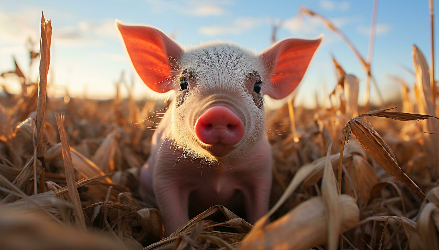 schattig big begrazing Aan gras in een mooi landelijk zonsondergang gegenereerd door ai foto