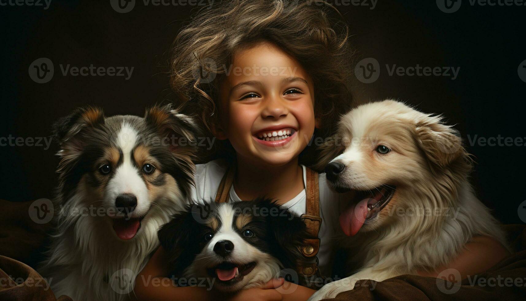 schattig hond lachend, rasecht puppy op zoek Bij camera met geluk gegenereerd door ai foto