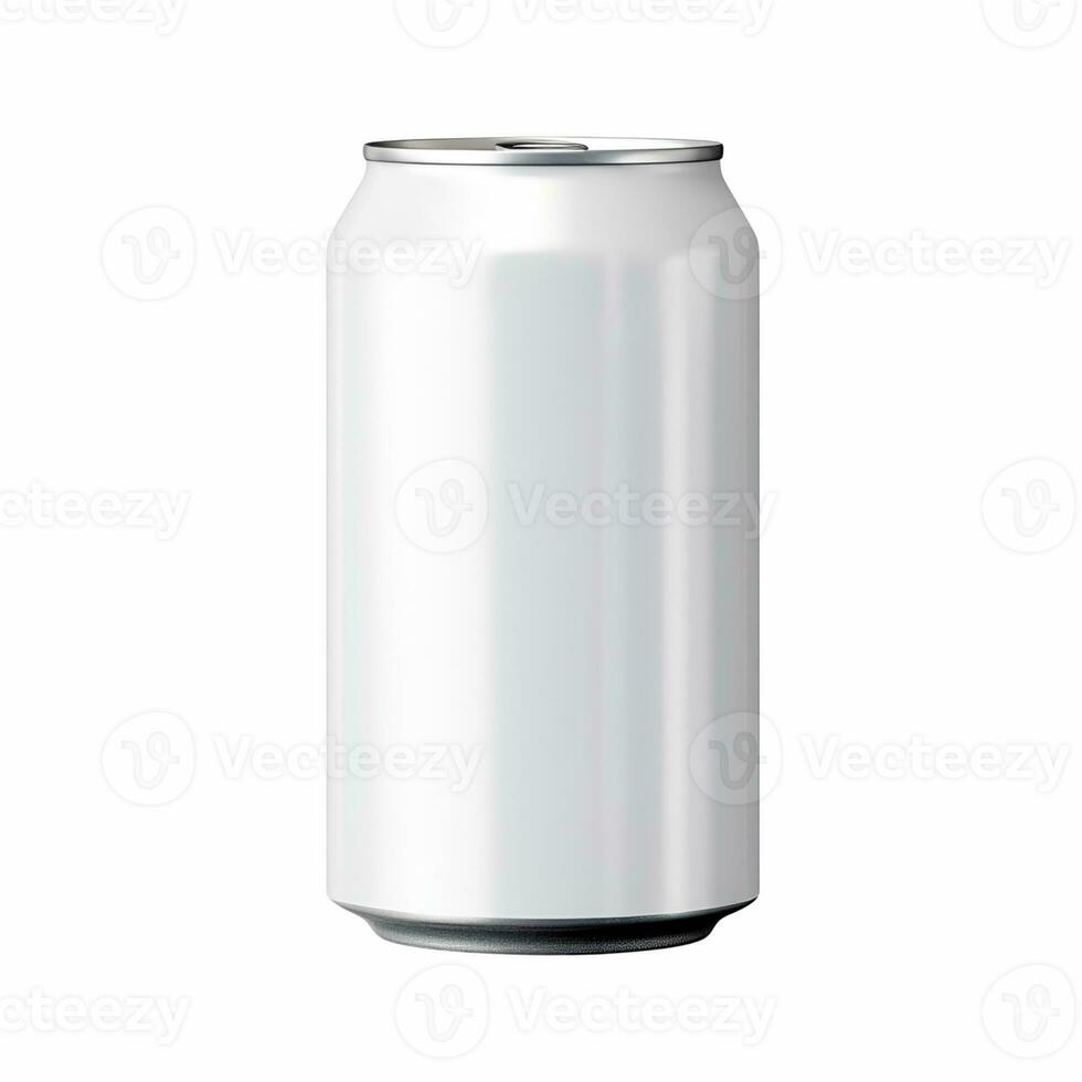 330 ml aluminium drinken Frisdrank kan geïsoleerd Aan wit achtergrond. aluminium bier kan 330 ml met trimmen. generatief ai inhoud foto