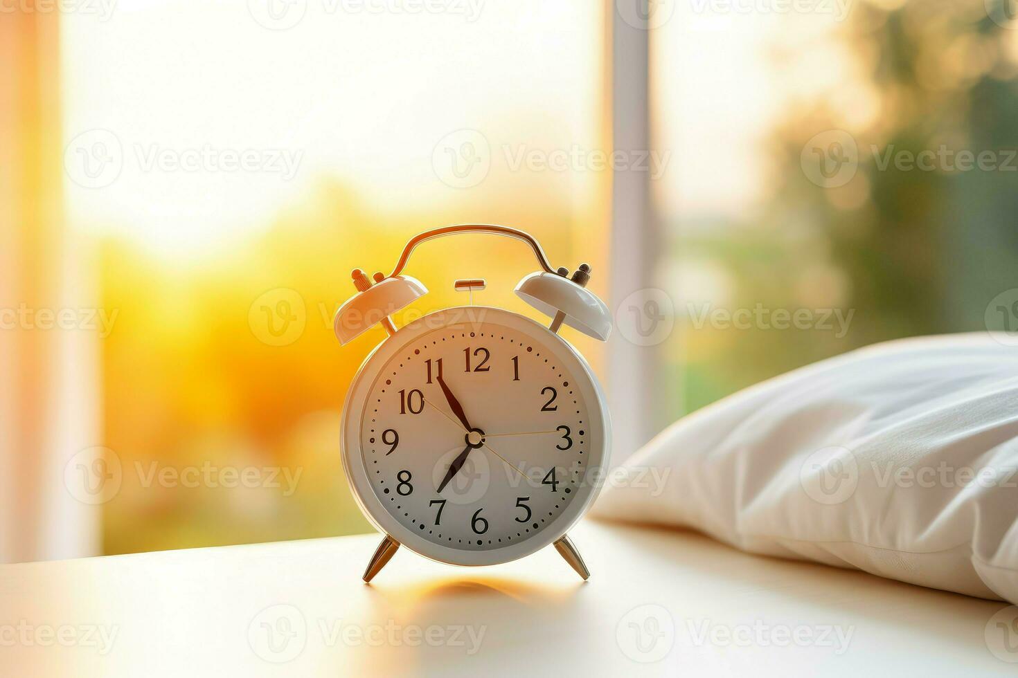 zonsopkomst ochtend- alarm klok. genereren ai foto