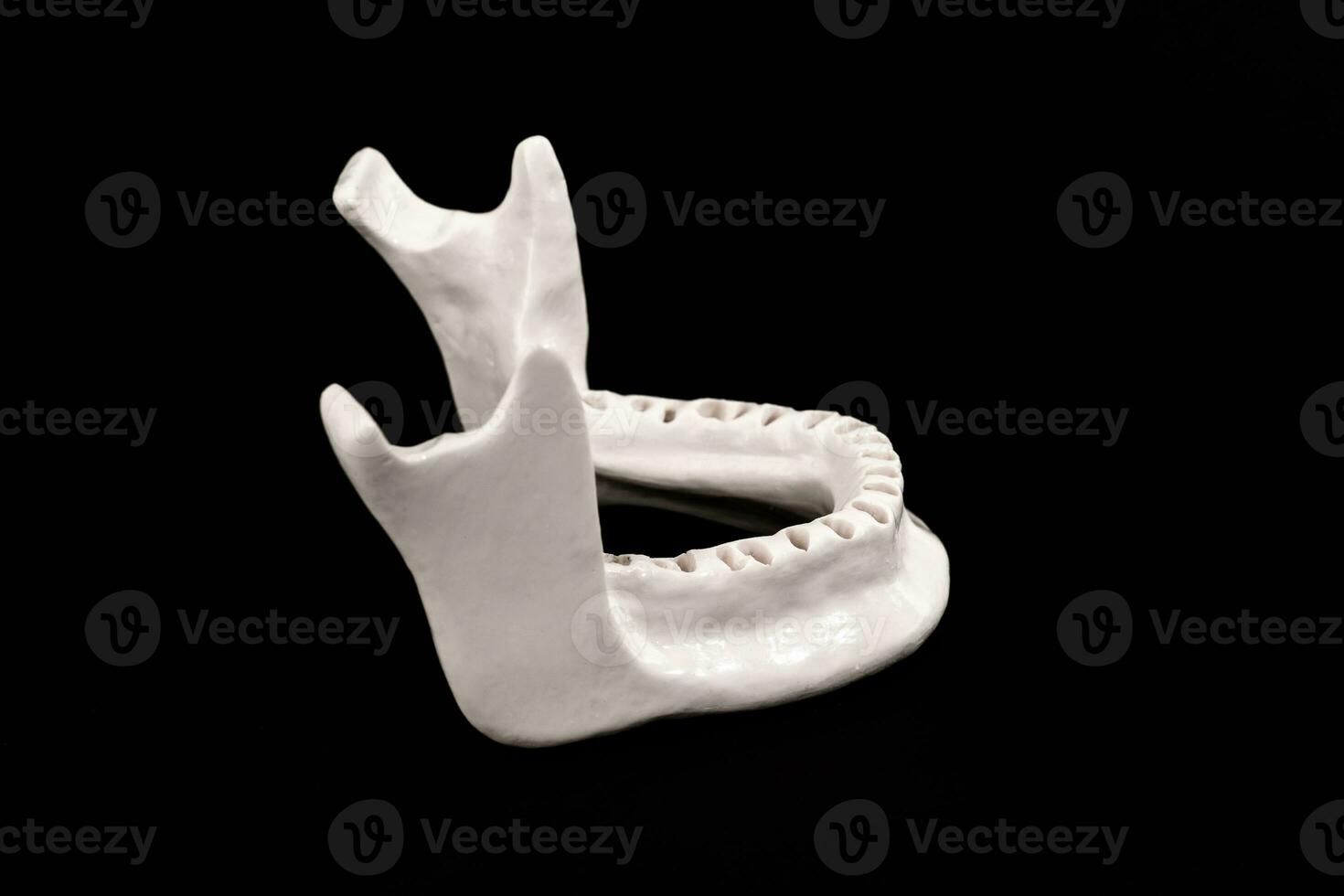 bovenste menselijk kaak zonder tanden model- medisch implantaat geïsoleerd Aan zwart achtergrond. gezond tanden, tandheelkundig zorg en orthodontisch concept. foto