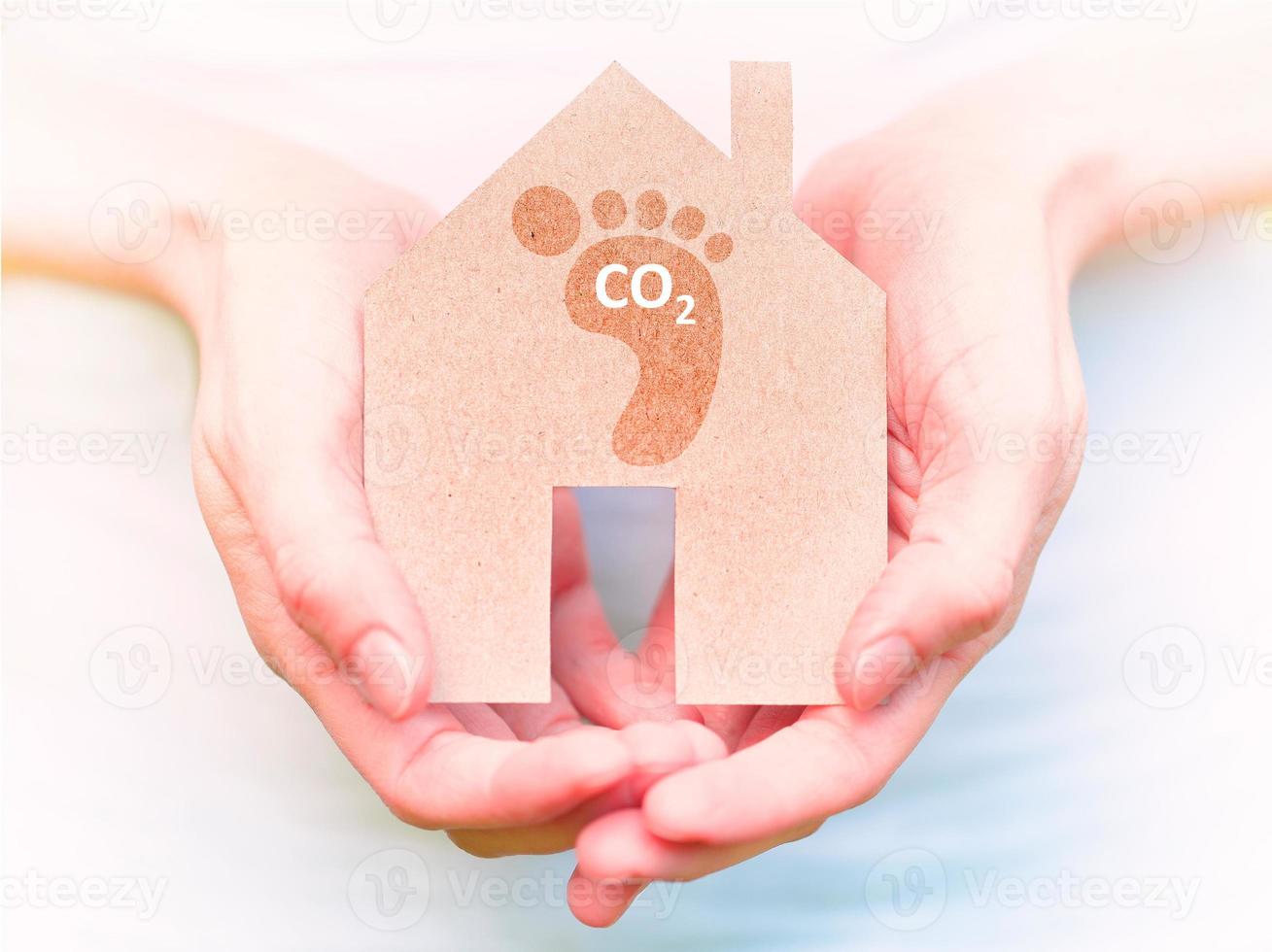 CO2-voetafdruk, concept voor koolstofneutraliteit foto
