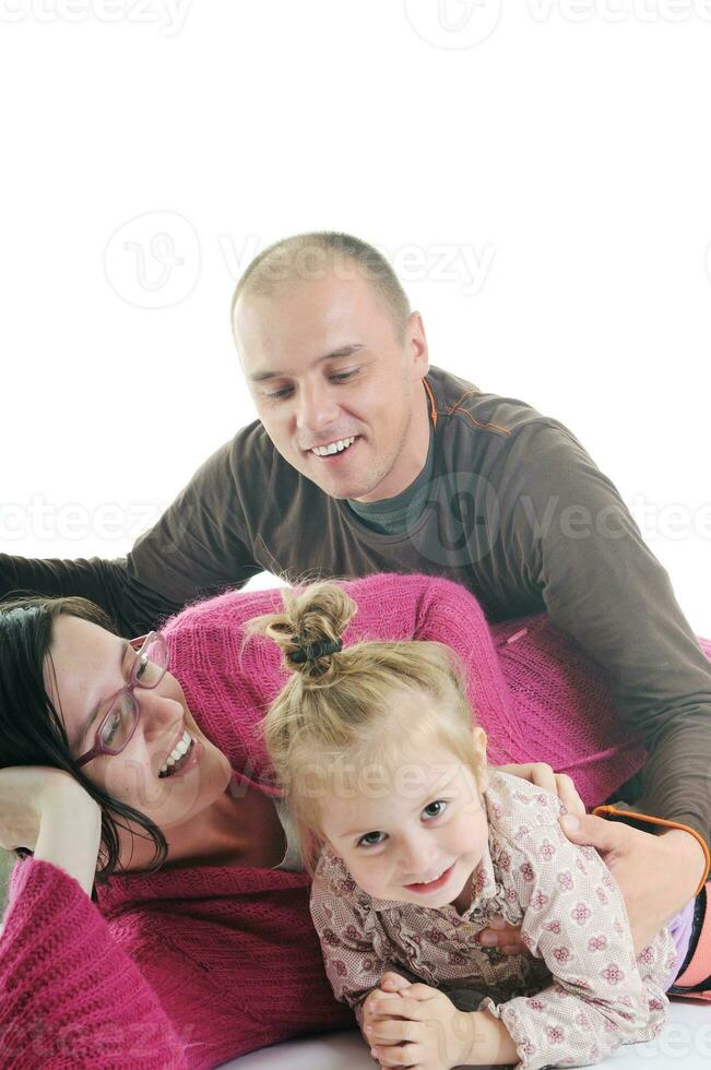 gelukkig jong familie samen foto