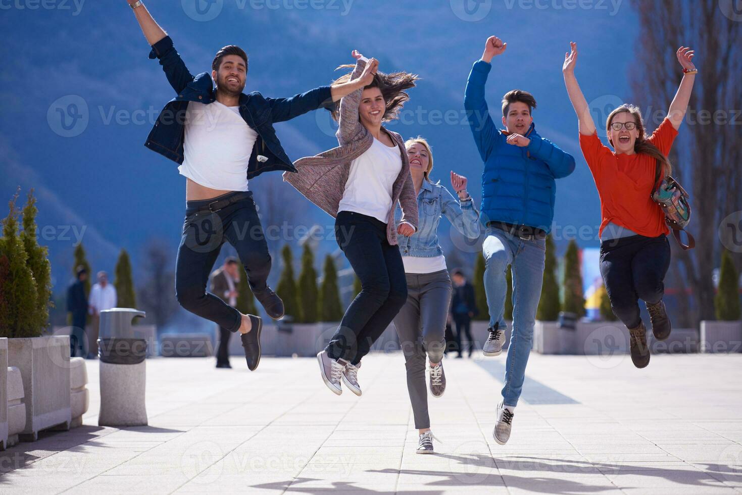 gelukkig studenten groep foto