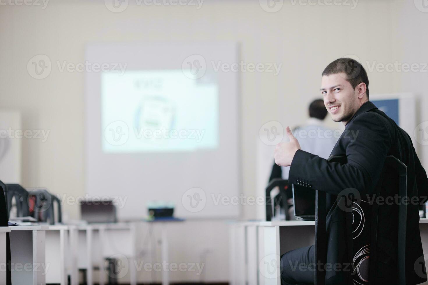 zakenman op seminar foto