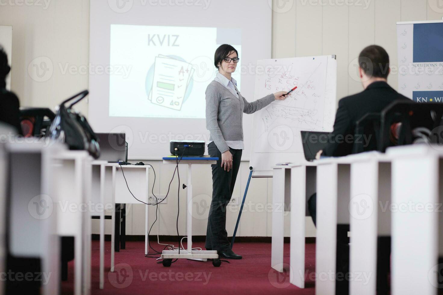 zakenmensengroep op seminar foto