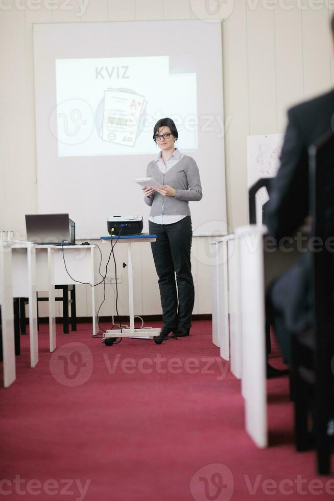 zakenmensengroep op seminar foto