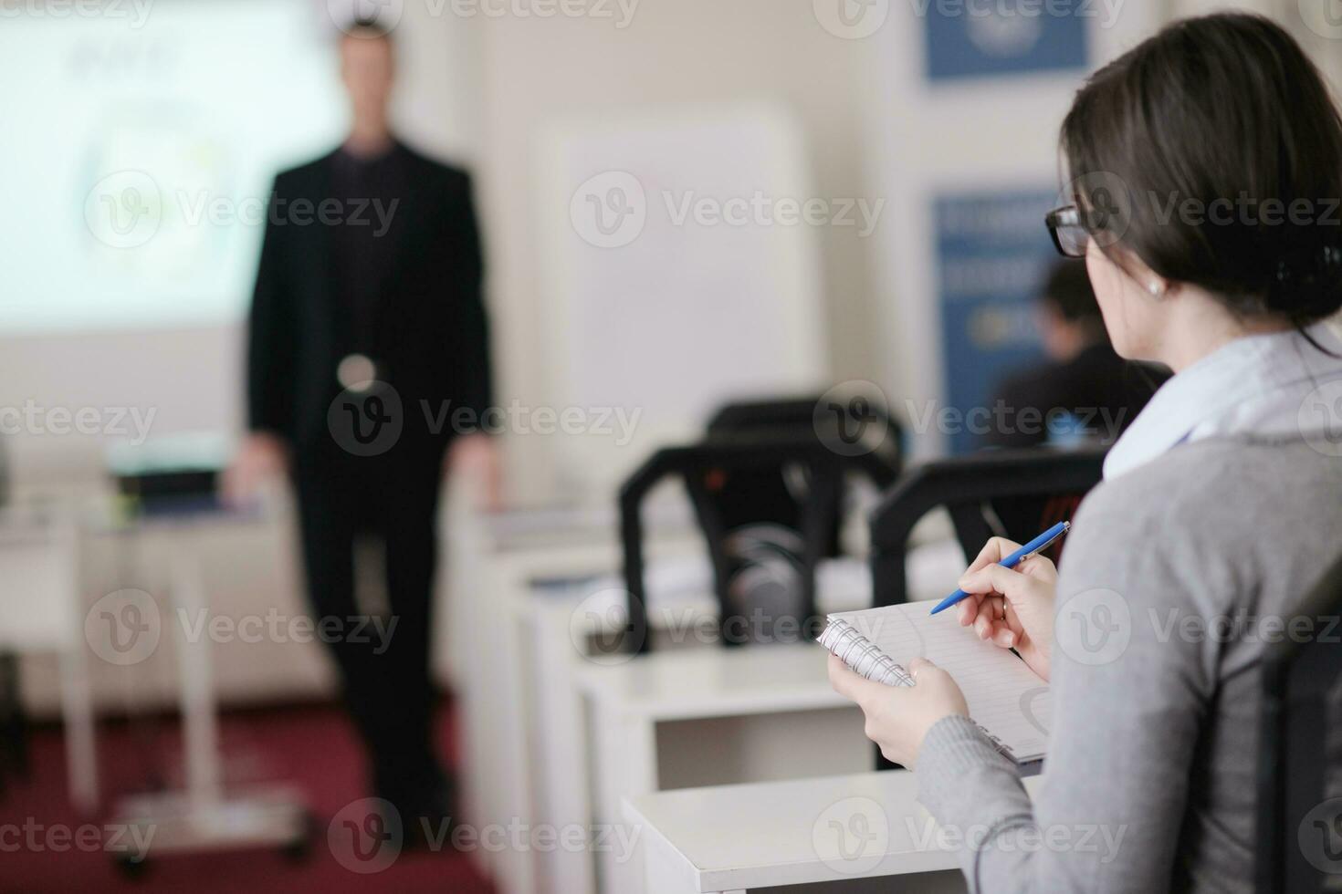 zakenmensengroep op seminar foto