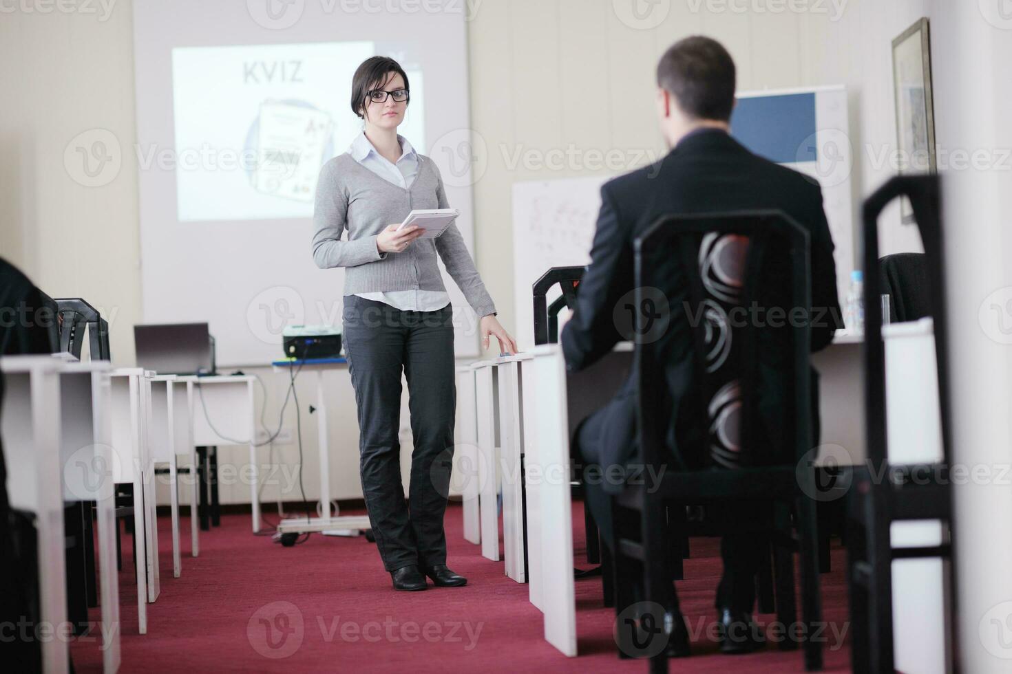 zakenmensengroep op seminar foto