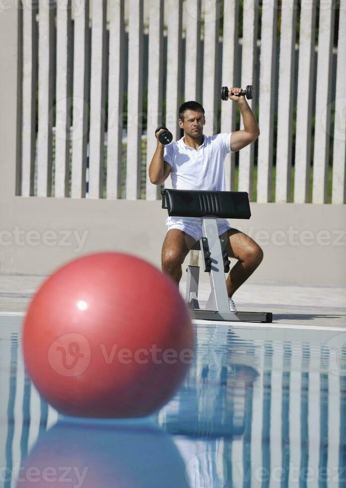 Mens geschiktheid training foto