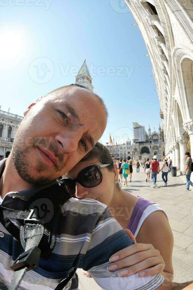 paar zelfportret in Venetië foto