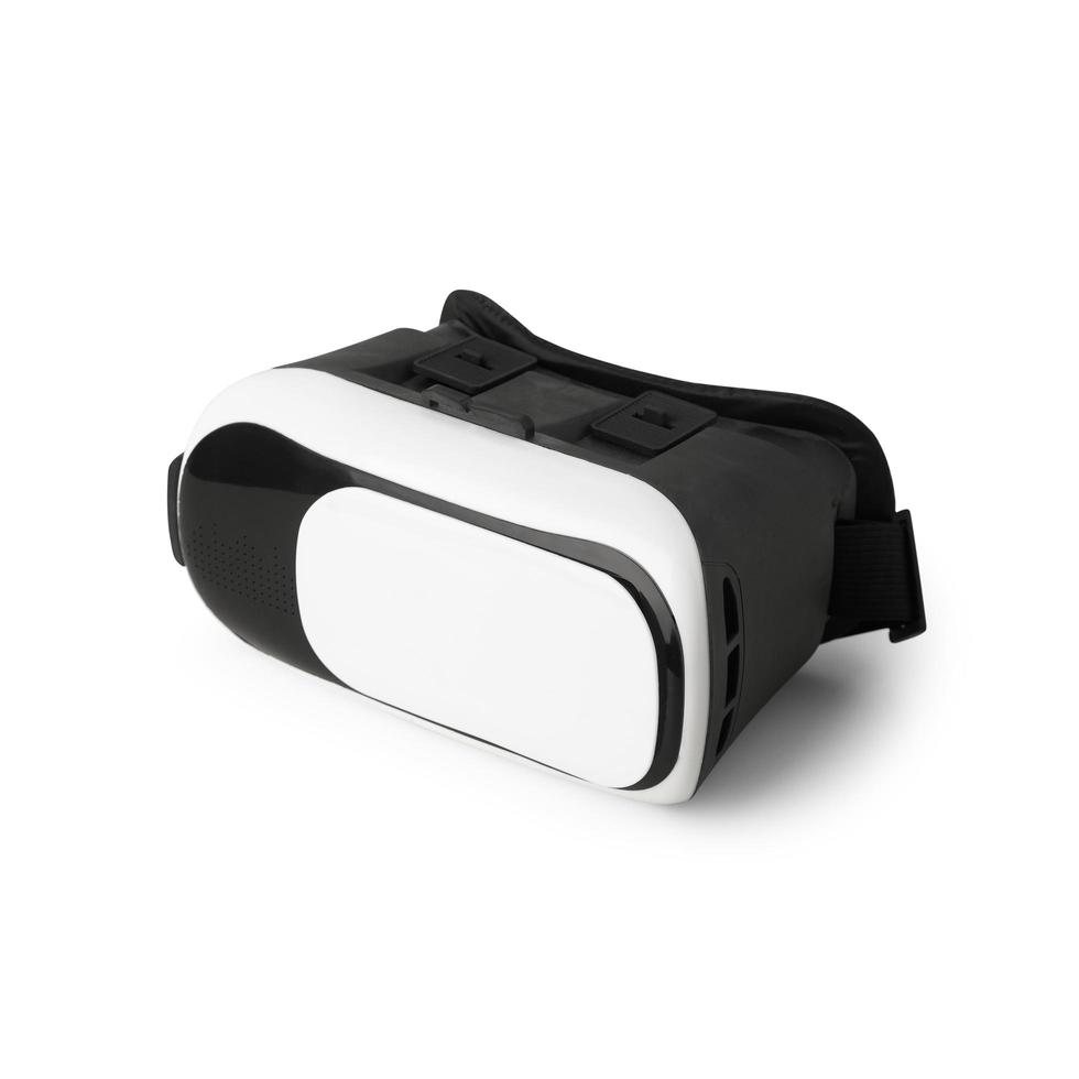 realistische witte virtual reality-headset op een witte achtergrond foto