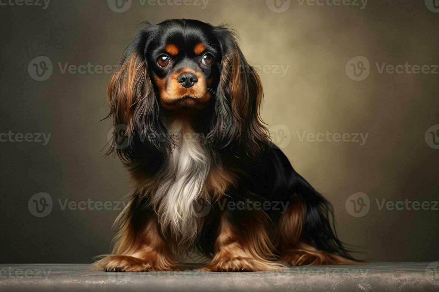 Engels speelgoed- spaniel chocola kleur. ai gegenereerd foto