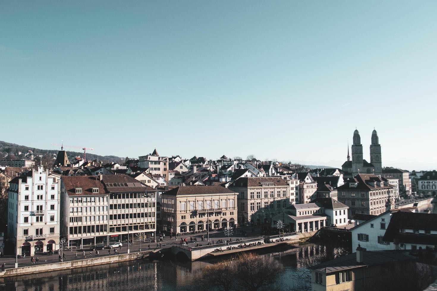 luchtfoto van de stad Zürich, zwitserland, europa foto