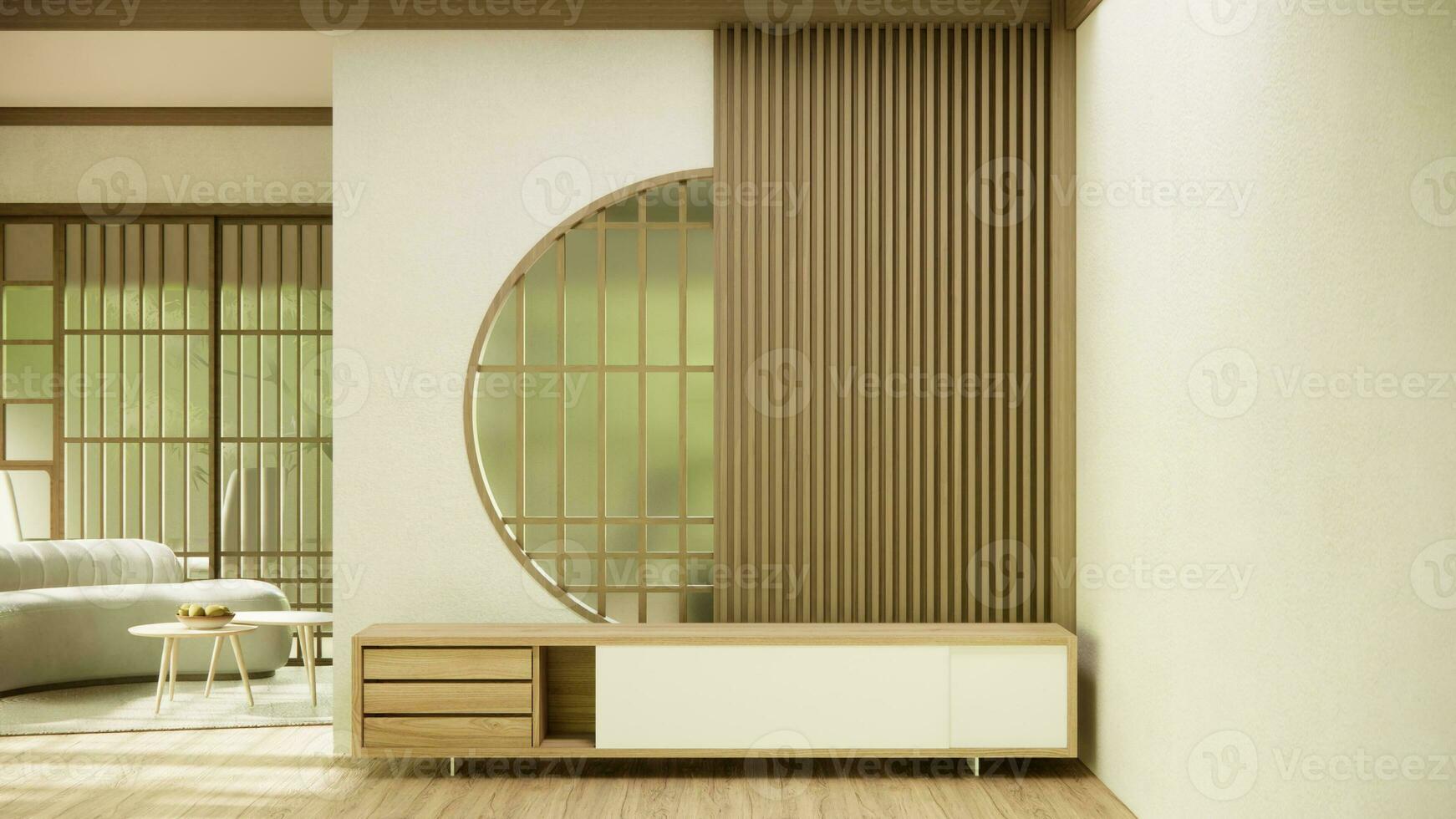 kabinet in gang schoon Japans minimalistische kamer interieur. foto