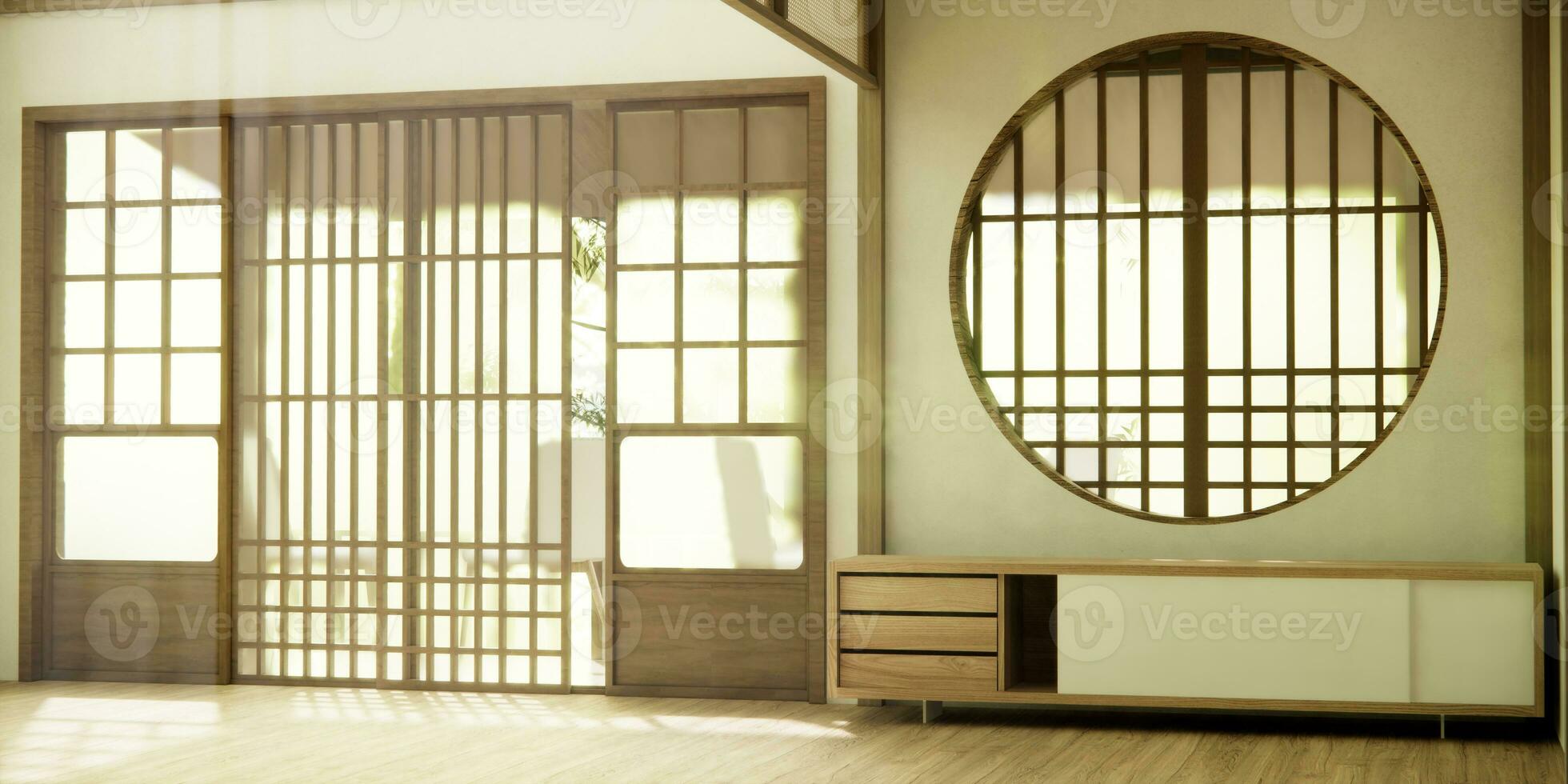 kabinet in gang schoon Japans minimalistische kamer interieur. foto