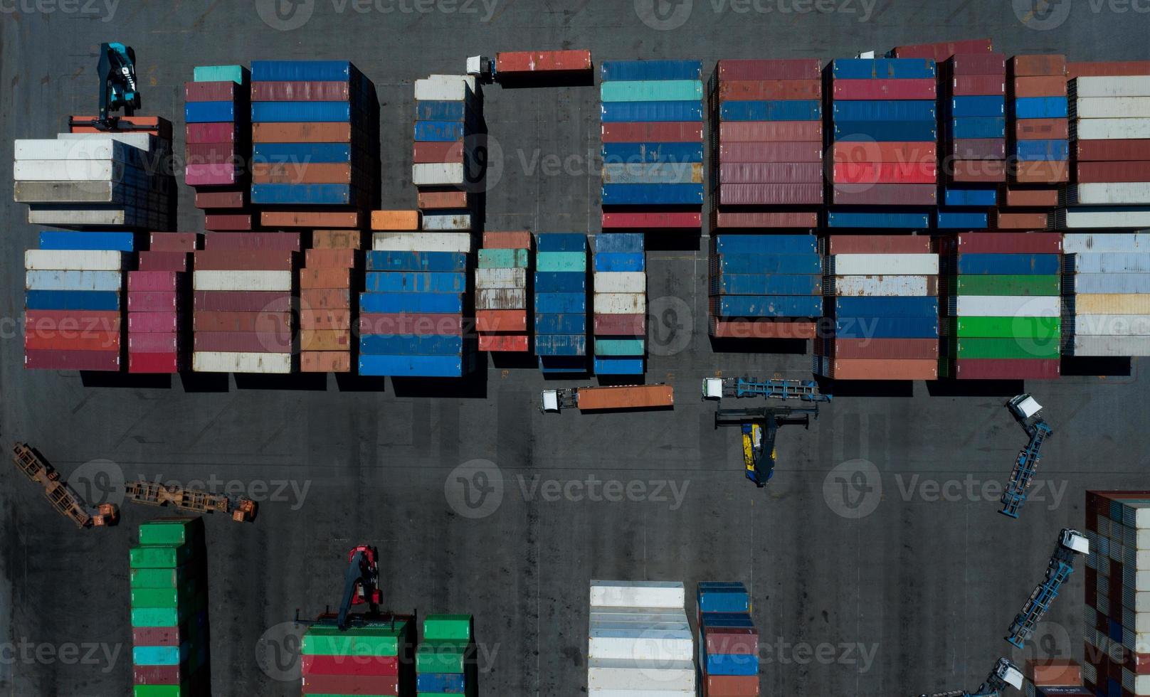 containerterminals, luchtfoto van de container foto