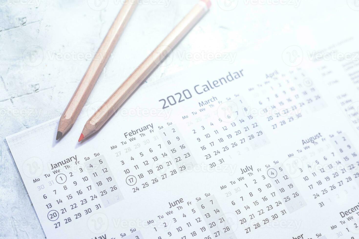 kalender voor 2020 jaar foto