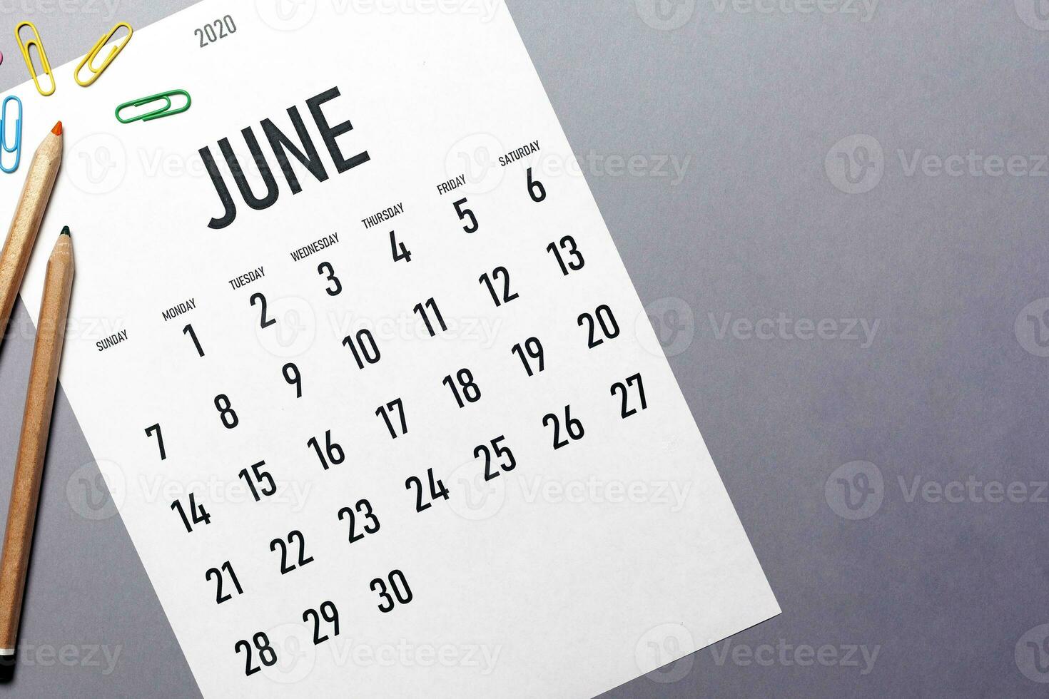 juni 2020 gemakkelijk kalender foto