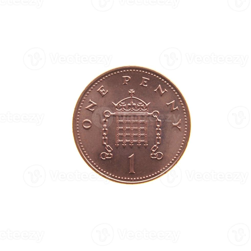 1 cent munt, verenigd koninkrijk foto