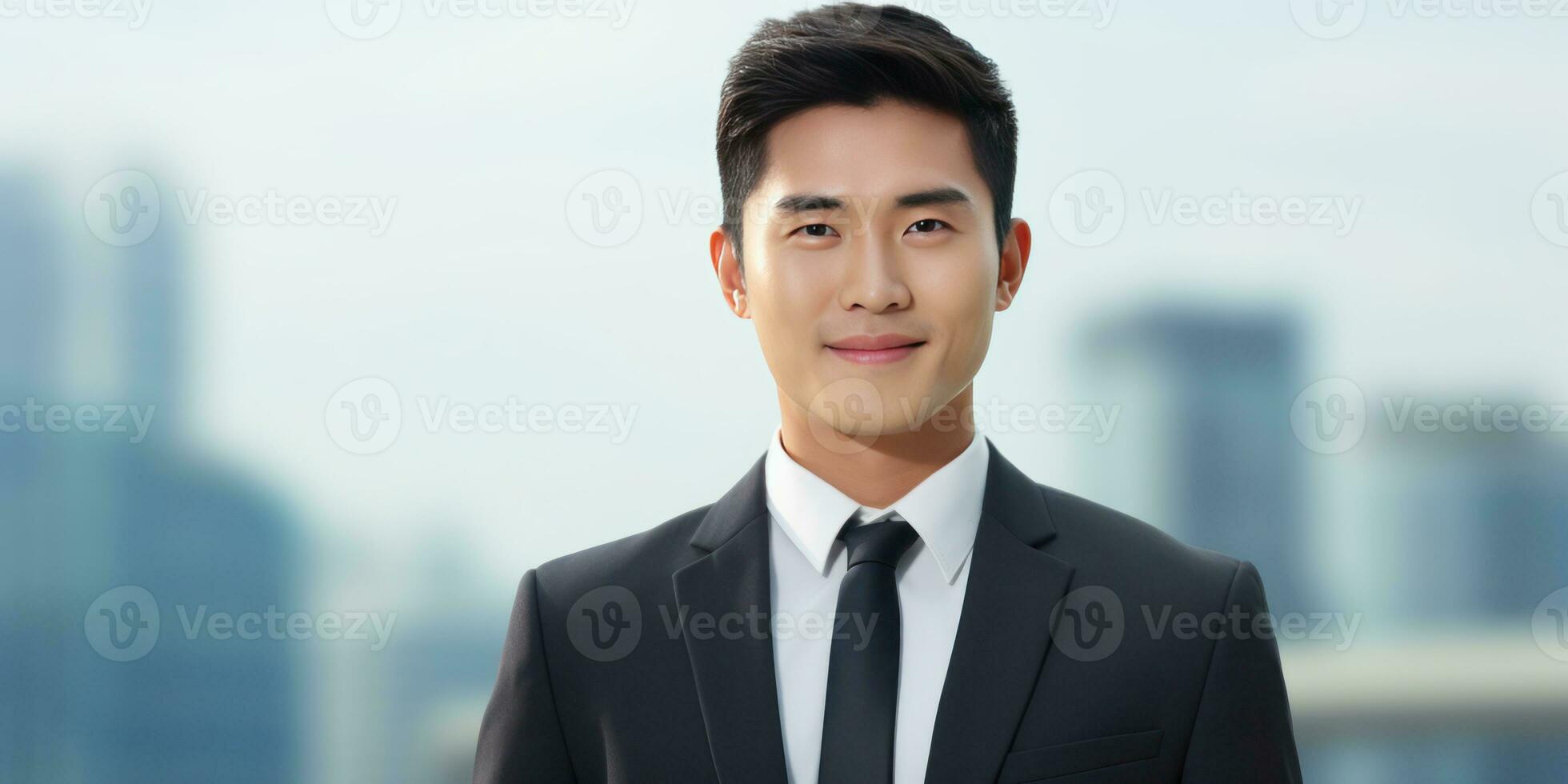 elegant jong Aziatisch zakenman. gemaakt door ai foto