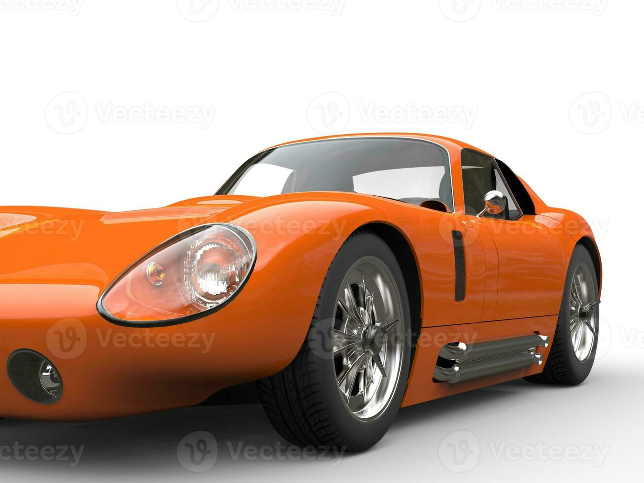 helder oranje wijnoogst sport- auto - koplamp extreem detailopname schot foto