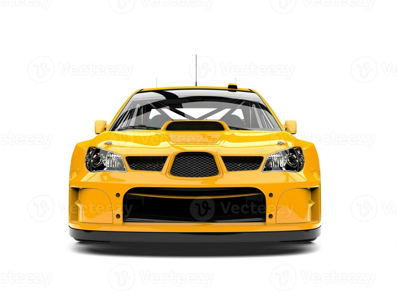cyber geel modern toeren ras auto - voorkant visie foto