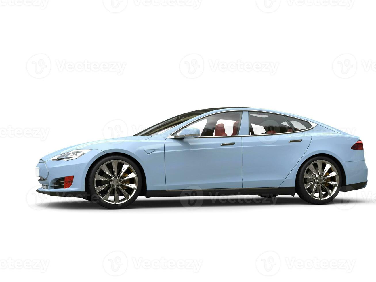 pastel blauw modern elektrisch sport- auto foto