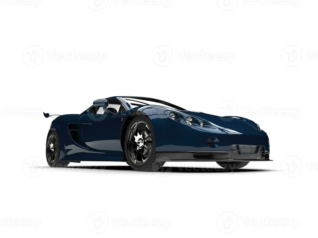 schemering blauw modern sport- supercar - laag hoek schot foto