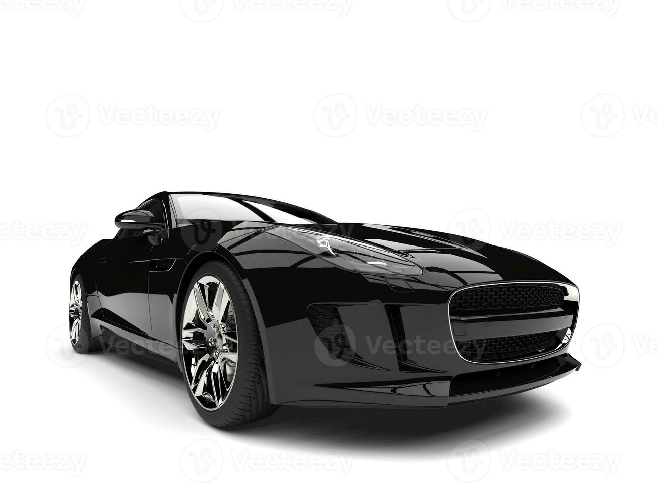 modern zwart snel luxe sport- auto - voorkant visie extreem detailopname schot foto