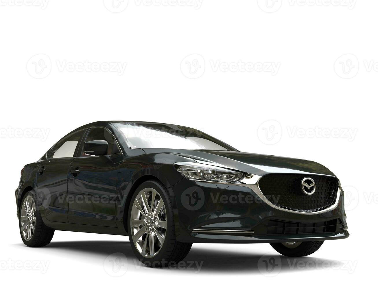 zwart mazda 6 2018 - 2021 model- - detailopname schot - 3d illustratie - geïsoleerd Aan wit achtergrond foto