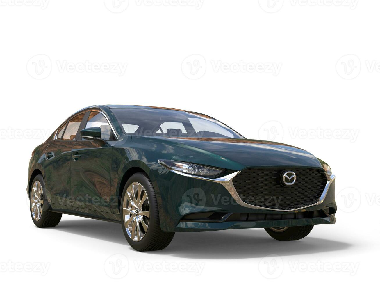 metalen donker taling mazda 3 2019 - 2022 model- - 3d illustratie - geïsoleerd Aan wit achtergrond foto