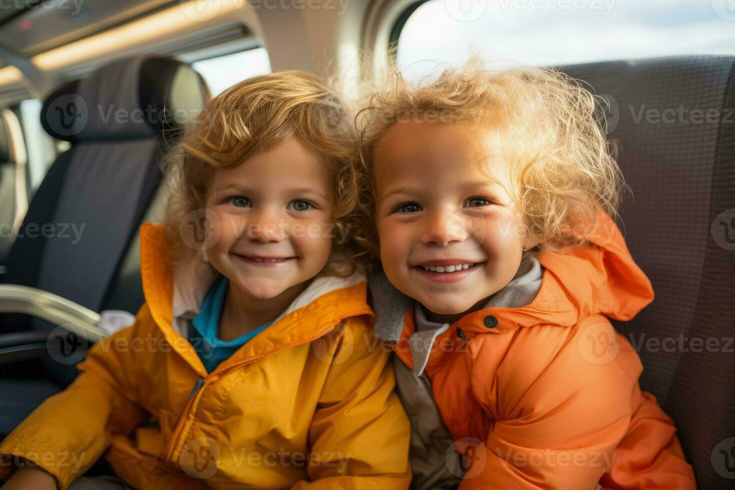 kinderen genieten van kind vriendelijk voorzieningen Aan treinen foto