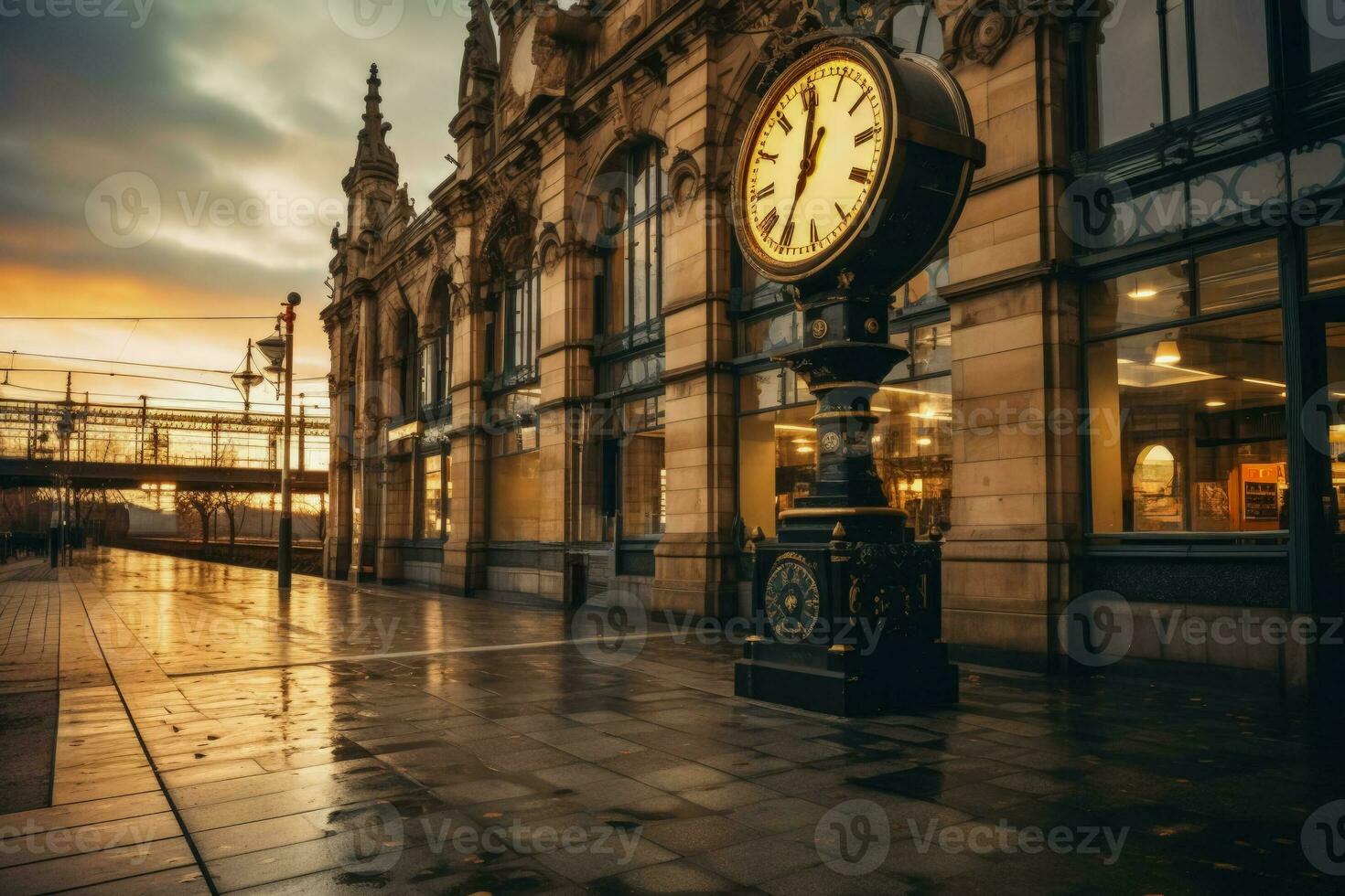 iconisch trein station oriëntatiepunten en bewegwijzering foto