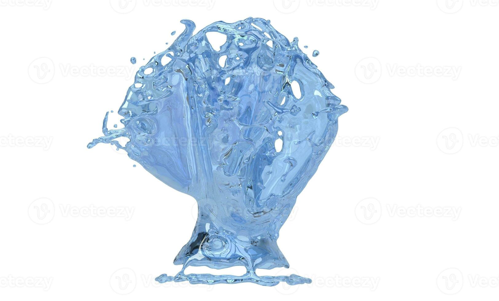 abstract groot blauw water plons foto