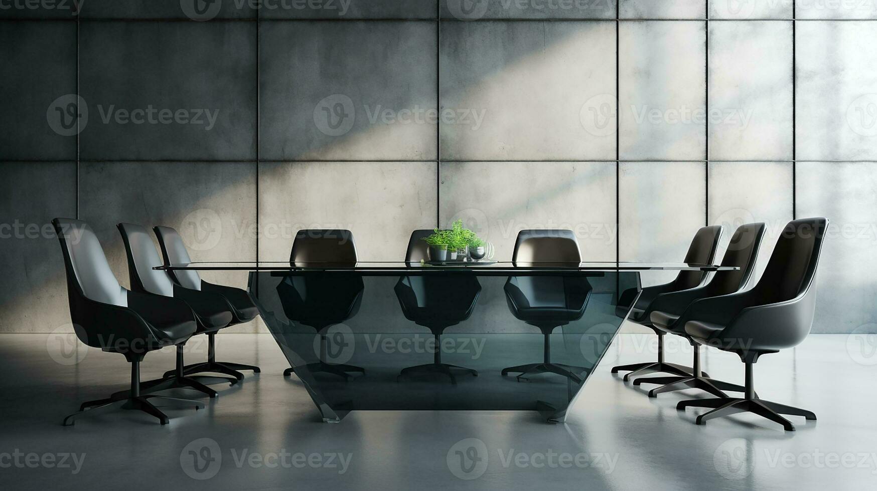 modern vergadering kamer met leeg muur, leeg ruimte kantoor achtergrond model. generatief ai foto